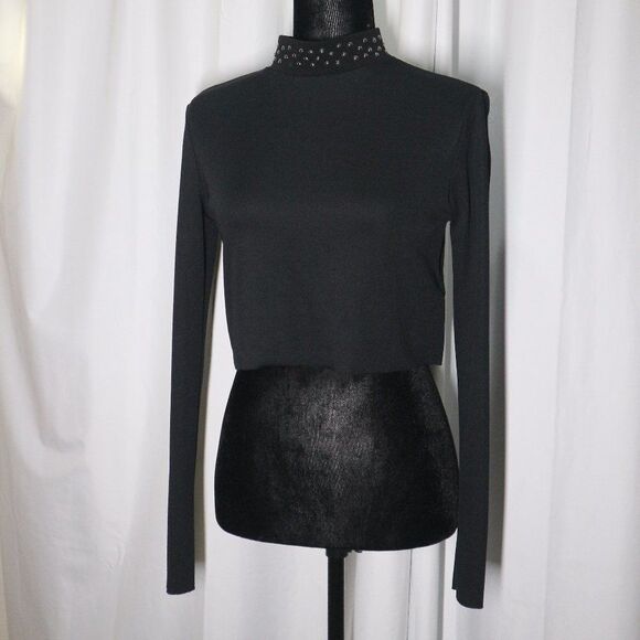Zara Black Turtleneck Crop Top​ - Picture 1 of 7